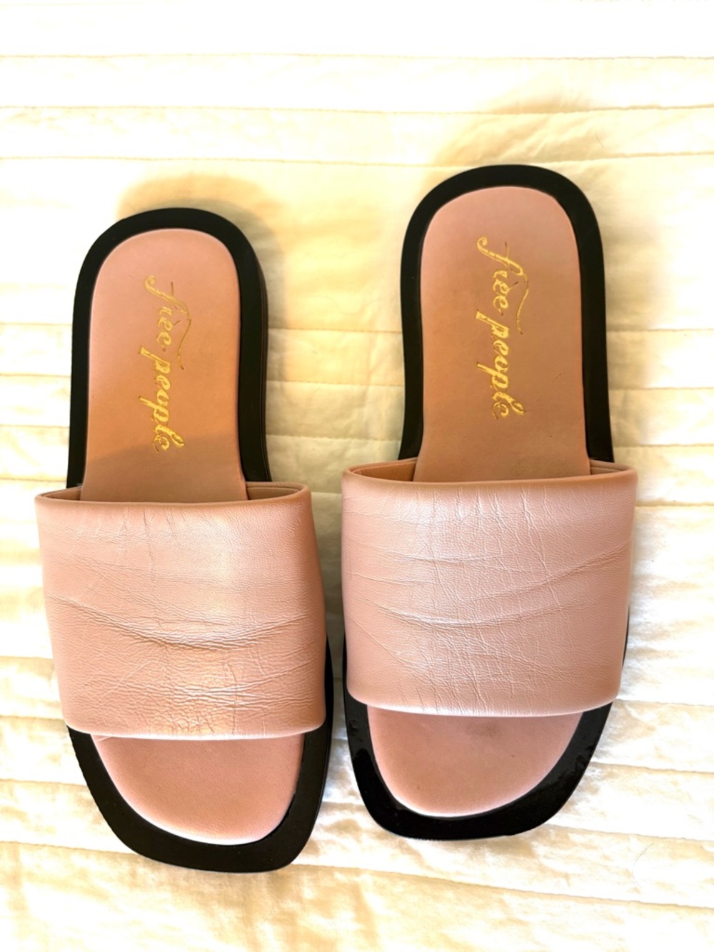 Free People Wren Leather Natural Slide. Size 6.5US/37EU. - Picture 3 of 10